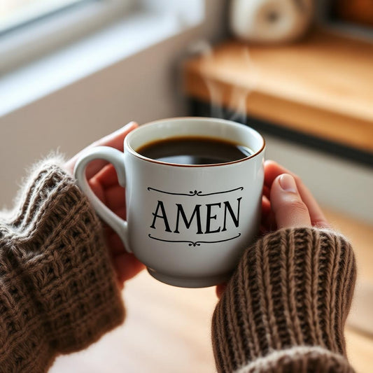 Amen Mug - Christian faith apparel by Micaclothings