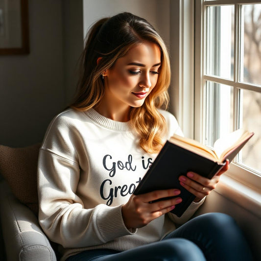 God is Greater Crewneck - Christian faith apparel by Micaclothings