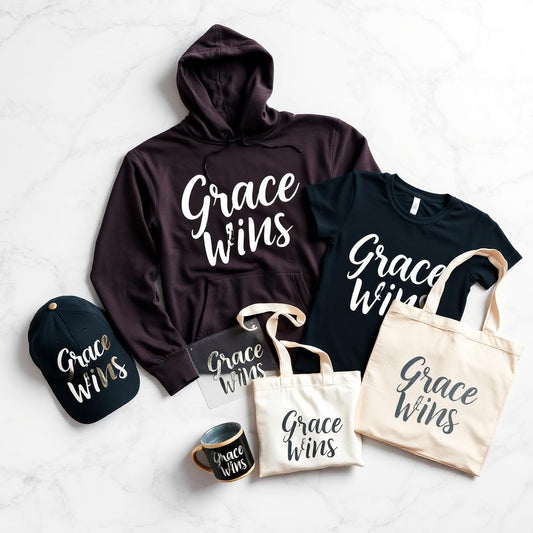 Grace Wins Complete Set - Christian faith apparel by Micaclothings