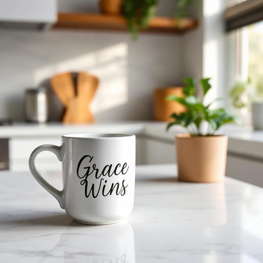 Grace Wins Mug - Christian faith apparel by Micaclothings