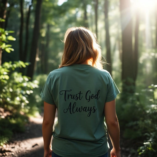 Trust God Always Tee - Christian faith apparel by Micaclothings